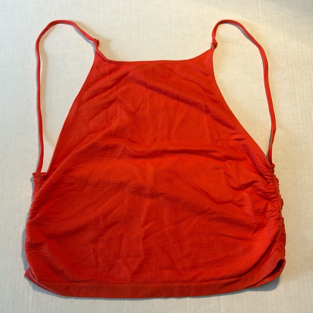 Urban Outfitters XLarge Tank Out From Under orange ribbed high neck crop top